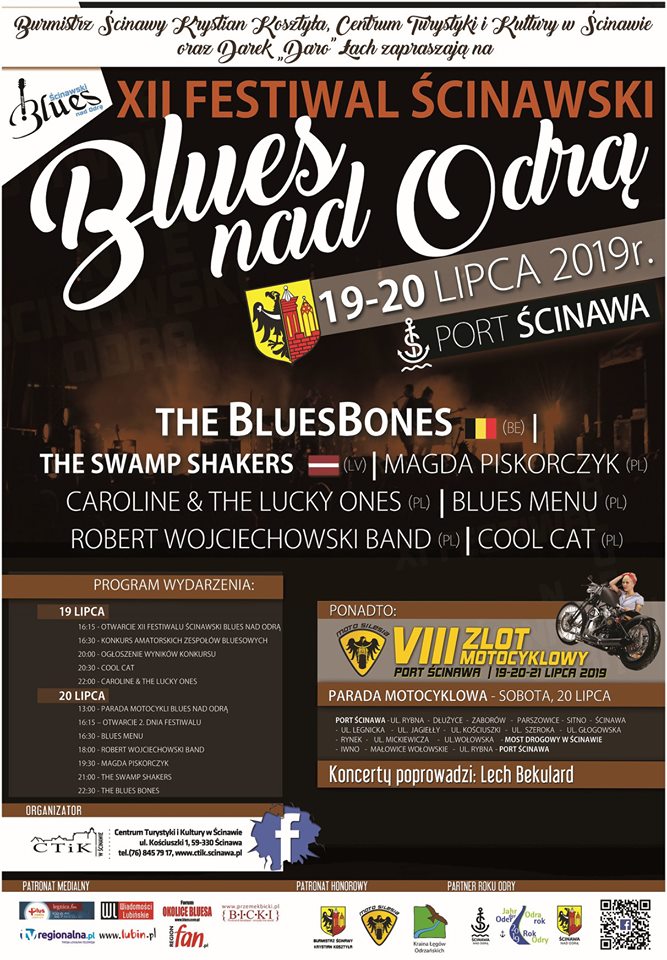 plakat Ścinawski Blues nad Odrą 2019