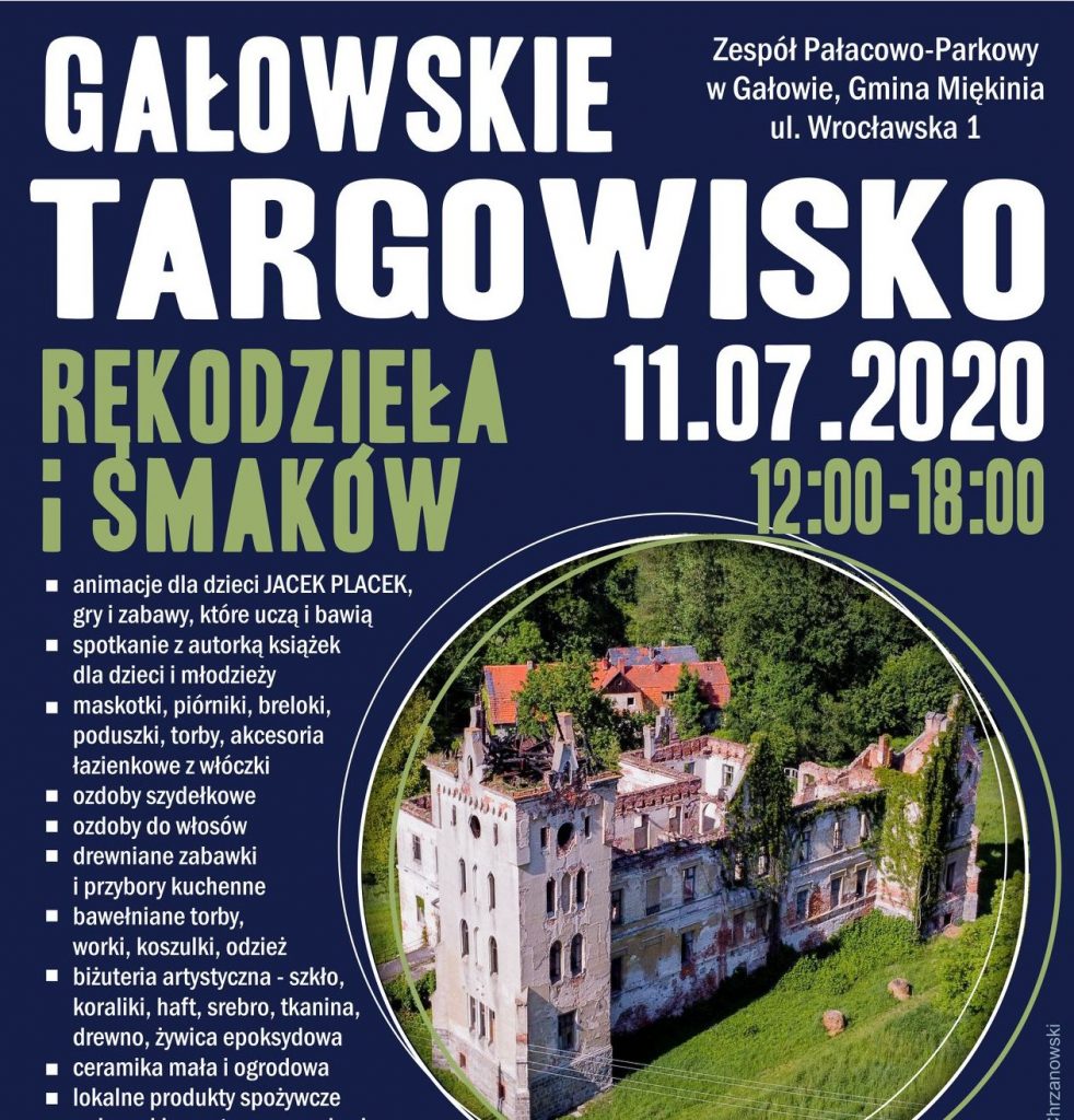 GAŁOWSKIE TARGOWISKO RĘKODZIEŁA I SMAKÓW - 11 LIPCA 2020